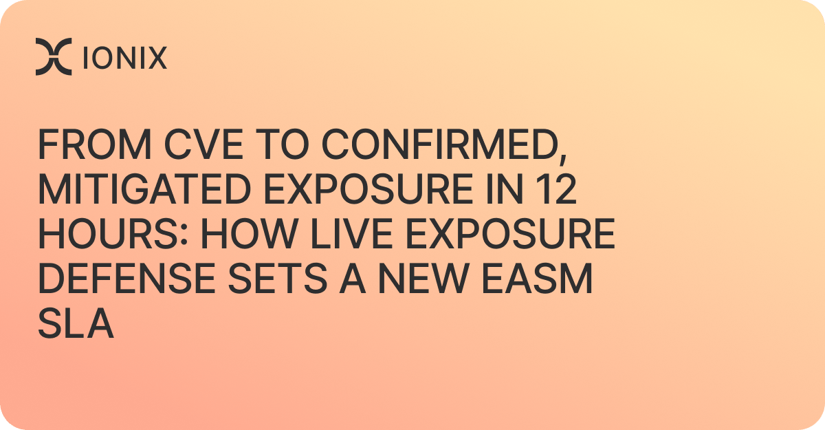 From CVE to Confirmed, Mitigated Exposure in 12 Hours: How Live Exposure Defense Sets a New EASM SLA